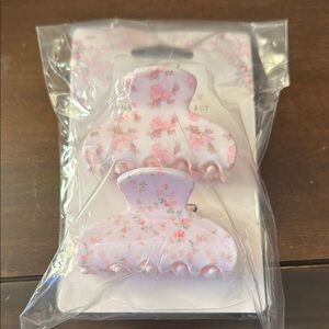 LoveShackFancy x Goody Pink Floral Hair Clips